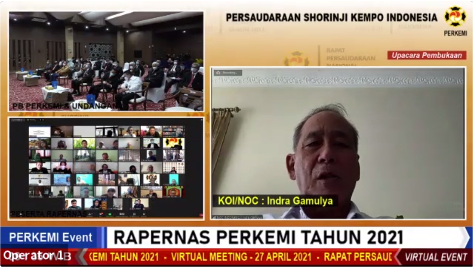 Indra Gamulya, Eksekutif Komite KOI/NOC memberikan sambutan melalui virtual.